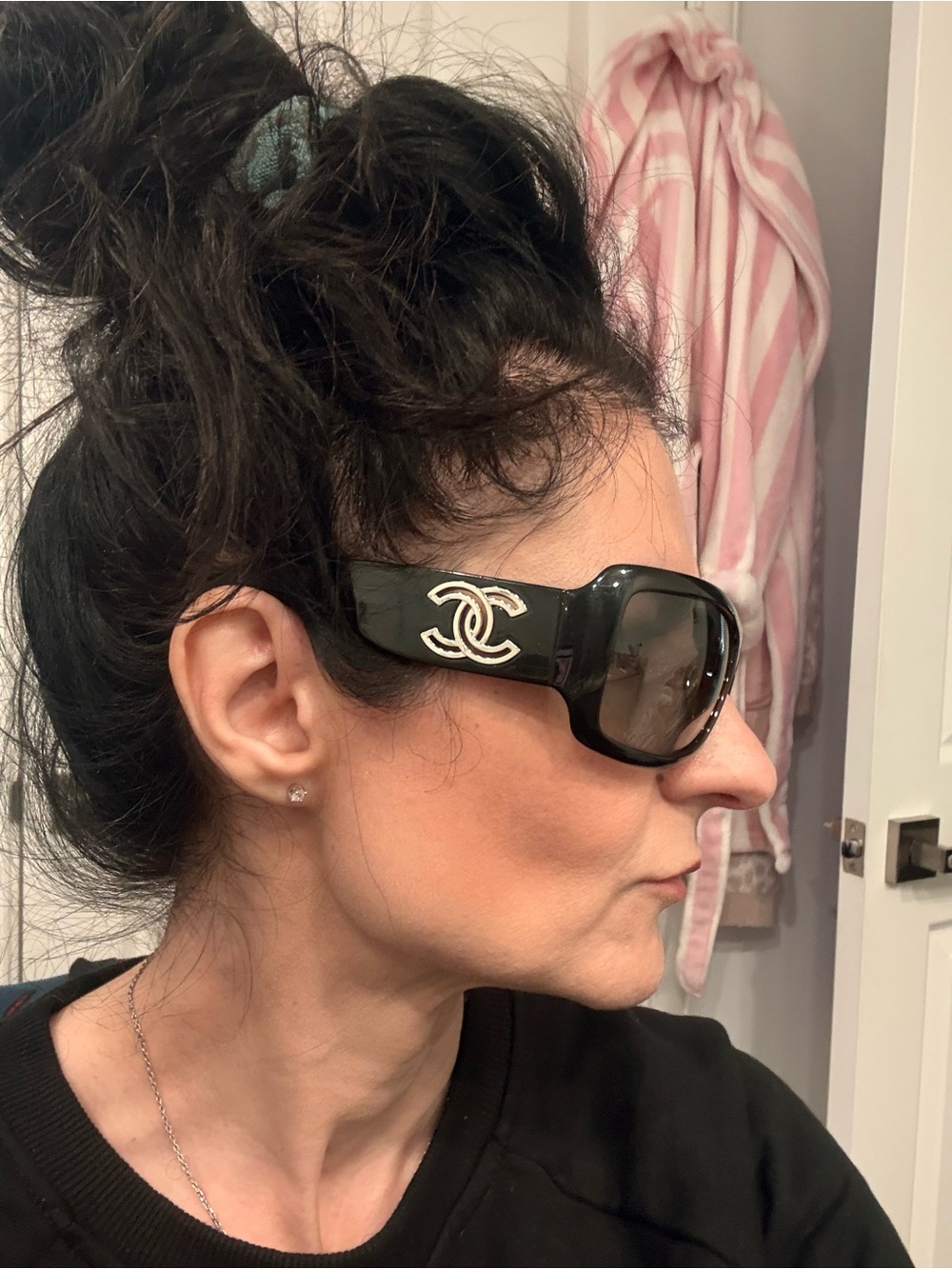 CHANEL Brown Black Tortoiseshell CC Logo Wrap Sunglasses - Picture 11 of 13
